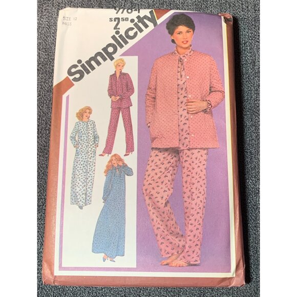 Simplicity Misses Robe Nightgown Sleepwear Sewing Pattern Sz 12 9784 - uncut - Picture 1 of 4